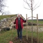 Werner Breuninger neben seiner frisch gepflanzten Linde, Foto: M. Rau